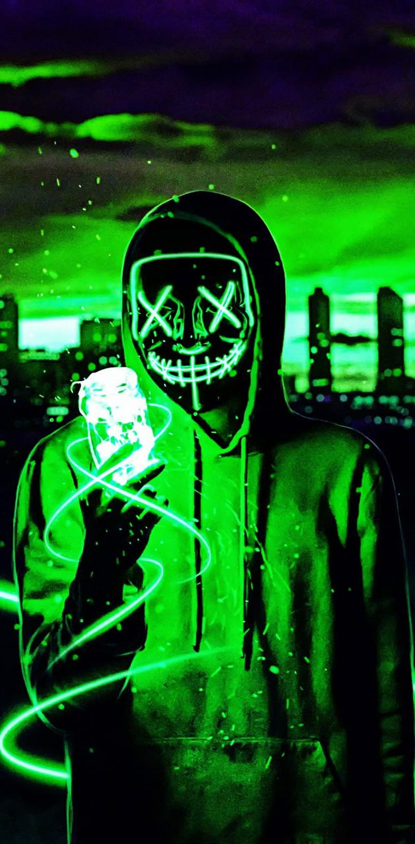 Neon Man Green Purge by Cesgam - ZEDGE™、Neon Purge HD電話の壁紙